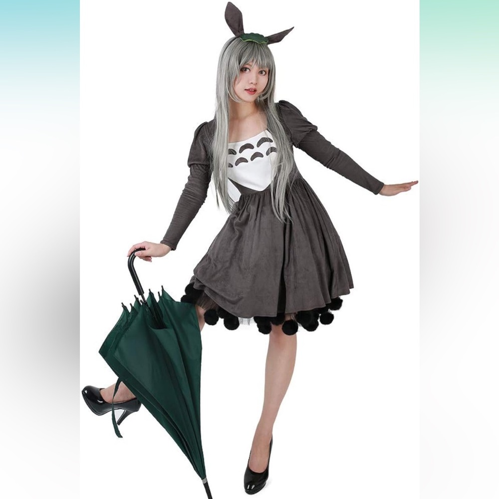 Totoro Costume Dress with Lily Pad Hat